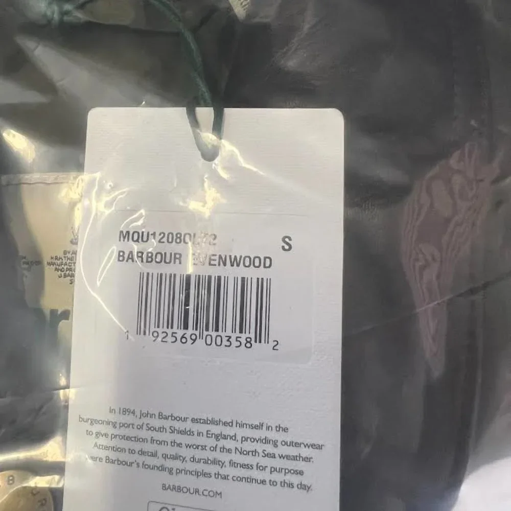 NWT! Barbour Men's Evenwood Quilted Jacket Dark Olive - Small - Picture 7 of 8
